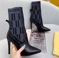 2022 Boot Black martin booties Stretch High Heel Sock Boots and Flat Sock Sneaker Winter Women Shoes shoe008 1-3