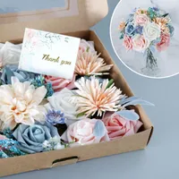 Decorative Flowers 1 Box Of Artificial Peony Silk Flower Material DIY Bouquet For Wedding Party Bedroom Decoration Home