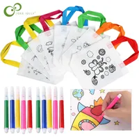 Easels Paper 20pcs DIY Graffiti Bag with Coloring Markers Handmade Painting Non-Woven Bags for Children Arts Crafts Color Filling Drawing Toy 0928
