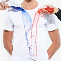 Męskie koszule przeciw brudne wodoodporne atletyczne koszulkę t-shirt wilgoć dopasowanie szybkie suche krótkie sportowe wierzchołki TEE