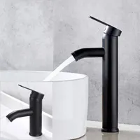 Bathroom Sink Faucets Basin Short High Faucet Blacked Cold Mixer Tap Single Hole Water Household Facilities