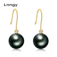 Legria dangle lnngy 18k oro tahiti perle perle orecchini a goccia 10-11 mm rosa gialla bianca solida nera vera diamante femminile217r