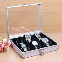 Mens 12 Grid Slots Watch Storage Box Display Case Jewellery Collection Holder Boxes Jewelry Pouches Bags288C