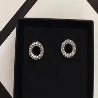 Fashion diamond stud earrings aretes for lady Women Party wedding lovers gift engagement jewelry for Bride with box NRJ230B