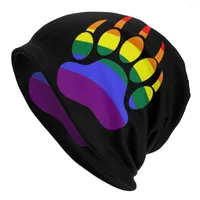 Berets Rainbow Daddy Bear Print LGBT Slouchy Beanie Hat Men Women Gay Pride Hippie Knit Skullies Beanies Caps For Outdoor Ski