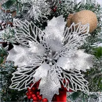 マットパッド5pcsメリークリスマスツリー装飾シミュレーションフラワークリスマスオーナメント家庭用装飾用のエッジ装飾品ドロップデリdhdaz
