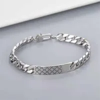 20-22cm Fashion Couple Bracelet Creative Trend Hand Brand Bracelet High Quality Silver Plated Material Bracelet Jewelry Supply238P