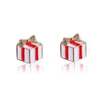 Stud Earrings Cute Santa Claus Women Christmas Reindeer Exquisite Bow Candy Valentine&#039;s Gift Birthday