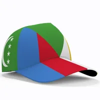 قبعات الكرة COMOROS البيسبول مجاني اسم المخصص رقم KM HAPS COM COUNTRY TRAVEL FRENCH NATION UNION DE COMORES FLAG MADGEAR 220928