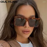 Sunglasses Oulylan Oversized Square Women Men Brand Desginer Vintage Sun Glasses Ladies Party Travel Shades Eyewear UV400 Goggle