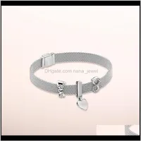 Bracelets 925 Sterling Sier Rose Logo Reflection Crown Clip Eternal Charm For Pandora Style Bracelet Set Rvlem Btzuj203L