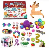 Christmas Toy Supplies 24 Fidget Toy Advent Calendar Surprise Easter Gift Box Anti-stress Simple Dimple Children Novelty Toy Gift Kawaii Sensory Toys 220927