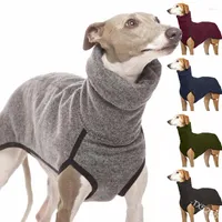 Vestuário para cães roupas de colarinho alto pet retalhos de retalhos de cor sólida pulôver inverno quente casaco grande faraó hound grande traje de camisola dinamarquês