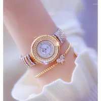 Wristwatches Luxury Diamond Watch For Women Top Brand Ladies Gold Minimalist Analog Quartz Movt Unique Female Iced Out
