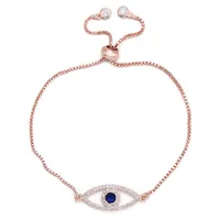 Charm Bracelets Pipitree Shiny Blue Zircon Bracelet Femme Silver Gold Color Copper Chain Link Women & Bangles Jewelry3141