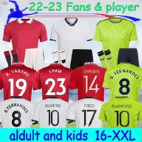 16-xxl 22 23 camisas de futebol Fred 2022 Man U Antony Martinez Elanga Futebol Adulto Kit Rashford Eriksen Casemiro Sancho Martial B. Fernandes