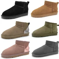 Women Mini Snow Boot Boots Winter Classic Suede Keep Warm Plush Chestnut Grey Men Woman 5854 Designer Ankle Casual Booties Slippers Shoes