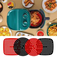 Table Mats 1PC Reusable Non-Slip Silicone Air Fryer Mat Square Round Liners Basket Protector Pot Kitchen Accessories Gadgets