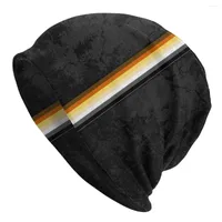 Berets Distressed Gay Bear Pride Flag Stripe Bonnet Homme Hip Hop Knit Hat For Men Women Warm Winter LGBT GLBT Lesbian Beanies Caps