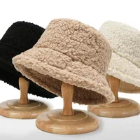 Stingy Brim Hats Faux Fur Bucket Hat Winter Warm Velvet for Women Lady Thicken Bob Panama Outdoor Fisherman Caps Girls 220928