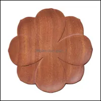 Mats Pads Solid Wood Material Coasters Placemats Heat Resistant Drink Table Natural Tea Coffee Cup Pad Pography Props Drop Delivery Dh10E