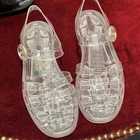Jelly Sandals Pvc Shoes Sandal Sexy Transparent Classic Buckle Designer Strongly Recommends Casual Flat Heel For Womens Macaroon wDp