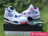 Shoes Basketball Shoes&Sandals Authentic 4 What The Athletic Men Retro White Cement Fire Red Tech Grey Military Blue Ci1184-146 Original