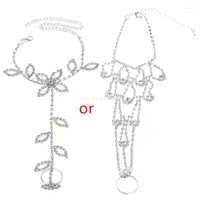 Anklets Beach Wedding Barefoot Sandal Foot Chain Crystal Anklet With Rhinestone Toe Ring Dropship