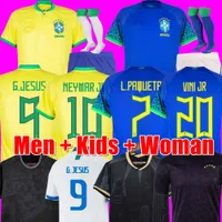 2022 2023 Voetbaltrui Camiseta de futbol Paqueta Coutinho voetbalshirt Maillots Marquinhos Vini Jr Silva Brasil Richarlison Brazils Men Kids vrouw