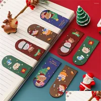 Bookmark Mtipurpose 2Pcs Trendy Cartoon Christmas Pattern Magnet Page Markers Anti-Dirty Xmas Bookmarks Smooth Edge Office Bagshomes Dhipa