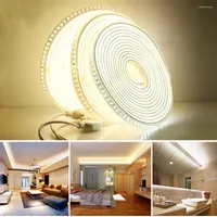 Strips LED Strip Light 220V 2835 High Safety Brightness 120LEDs m Flexible Outdoor Waterproof For Room Decor 1-5M