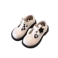 Sneakers Baby Shoes Kids Casual Children Girls Leather Autumn Single Big Flower T-Shaped Princess E5353