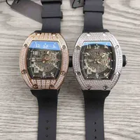 Смотреть наручные часы дизайнер роскошные мужские механики смотрит на наручные часы Richa Milles RM010 Luminous Scale Diamond Case Skeleton Dial Unisex Me