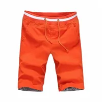 men's Shorts 2021 Summer Style Men Cotton Casual Solid Knee Length Bermuda Beach ABZ392 I7CC#