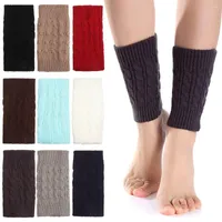 Women Socks 1 Pair Winter Knitting Boot Cover Keep Warm Solid Color Short Nice Toppers