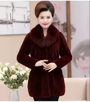 Women Plus Size winter Imitation fox fur Coats Casual fashion leisure street Slim fit long sleeves Outerwear mid-length three color jacket thanksgiving gift
