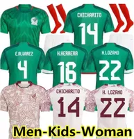 2022 2023 MEXICO SOCCER JERSEY Home Away Away 23 Raul Chicharito Lozano Dos Santos Football Shirt Men Set Uniforms Fans Version