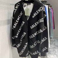 Hoodies Bbalencaigass Designers Mens Sweaters Sweater 22s popular elastic mousse full of letters wool V-neck soft cardigan knitted sweater TWRW
