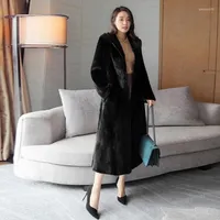 Women's Fur Natural Coats Winter Women Mink Coat Female Genuine Leather Jackets Ladies Oversize Warm Thick Detachable Long 2022