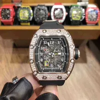 multi-function SUPERCLONE watches wristwatch Luxury richa milles designer hollowed out men's automatic mechanical watch inlaid with diamond