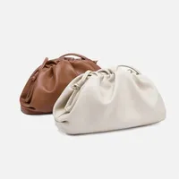 venetas Luxury Handbags Bottegass Venetas Bottegas cloud women's French minority Fold dumpling bag high sense soft leather On211j