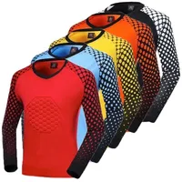 Gym Clothing DIY Men&#039;s kids Football Long Sleeves Goal Keeper Uniforms Sport Training Quick dry Breathable Top Soccer Goalkeeper Jersey 220929