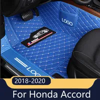 Custom leather floor mat For Honda Accord 2020 2019 2018 Floor Mats Leather Waterproof Carpets Auto Interior 0929
