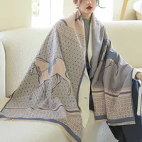 Lenços outono inverno horse lenço de cashmere shawls quente manta grossa feminina impressão animal starard wrap echarpe 2022 novo 0927