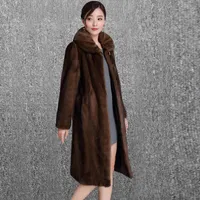 Women's Fur Natural Coats Winter Women Mink Coat Female Genuine Leather Jackets Ladies Oversize Warm Thick Detachable Long 2022