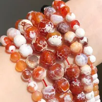 Beads 4 6 8 10mm Natural Stone Orange Fire Agates Faceted Crafts Loose For Diy Bracelet Jewelry Making Wholesale