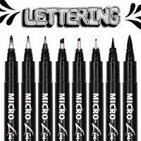 Markers 8Pcs Hand Lettering Pens Neelde Drawing Line Calligraphy Waterproof Pigment Sketch For Design Art Supplie 220929
