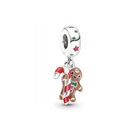 Memnon Jewelry Winter 925 Charms S925 Sterling Silver Gingerbread Man Dangle Charm Beads 799637C01フィットブレスレットネックレスDIY 285C