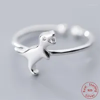 100% 925 Solid Real Sterling Silver Women Lady Jewelry Dinosaur Ring Opening Size 5 6 7 Love Gift Girls Lady1209b