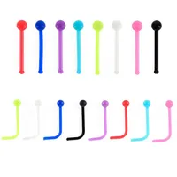 Candy Color Nose Nails Round Head Straight L Rod Acrylic Stud Human Body Piercing Jewelry For Women280G